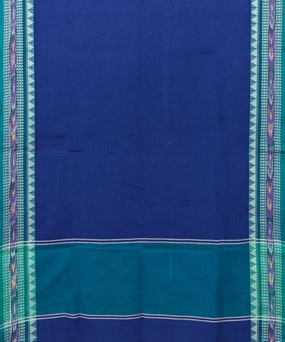 Blue Green Sambalpuri Handwoven Single Ikat Cotton Dupatta Image 2