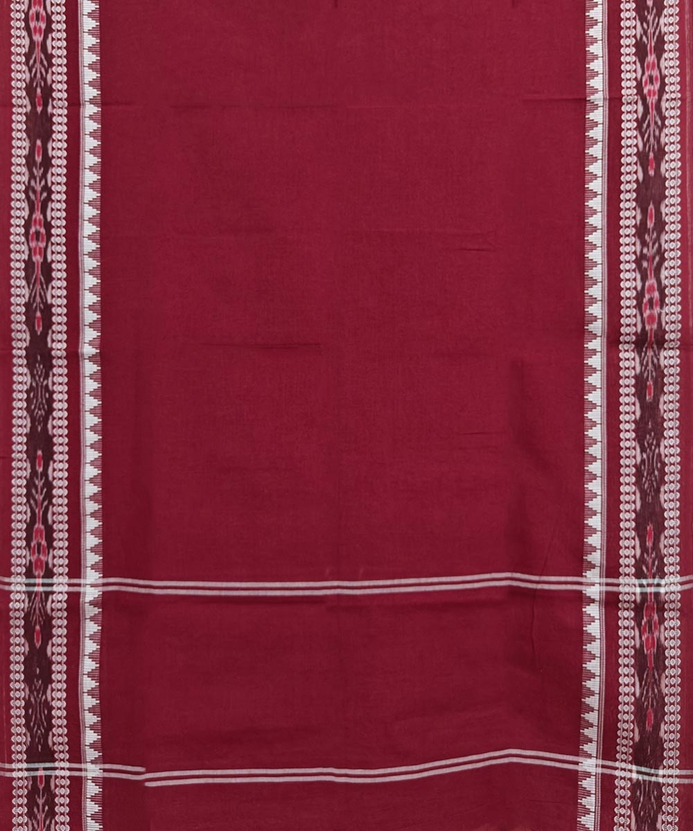 Maroon Sambalpuri Handwoven Single Ikat Cotton Dupatta Image 2