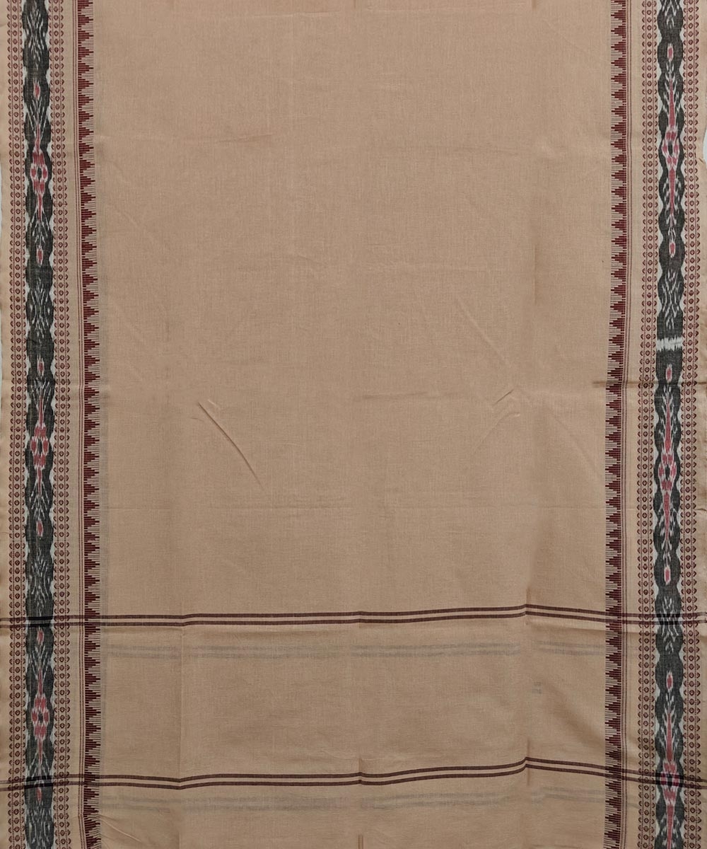 Beige Sambalpuri Handwoven Single Ikat Cotton Dupatta Image 2
