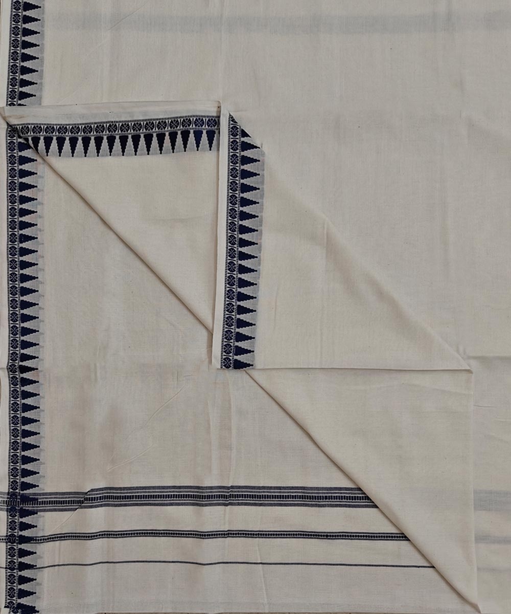 White Sambalpuri Handwoven Cotton Joda Image 1