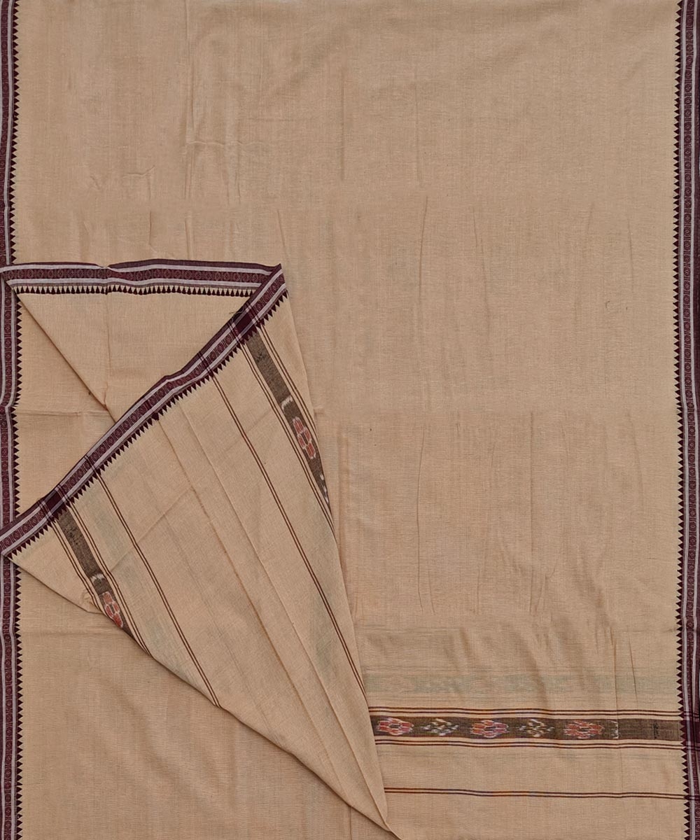 Beige Sambalpuri Handwoven Cotton Joda Image 4