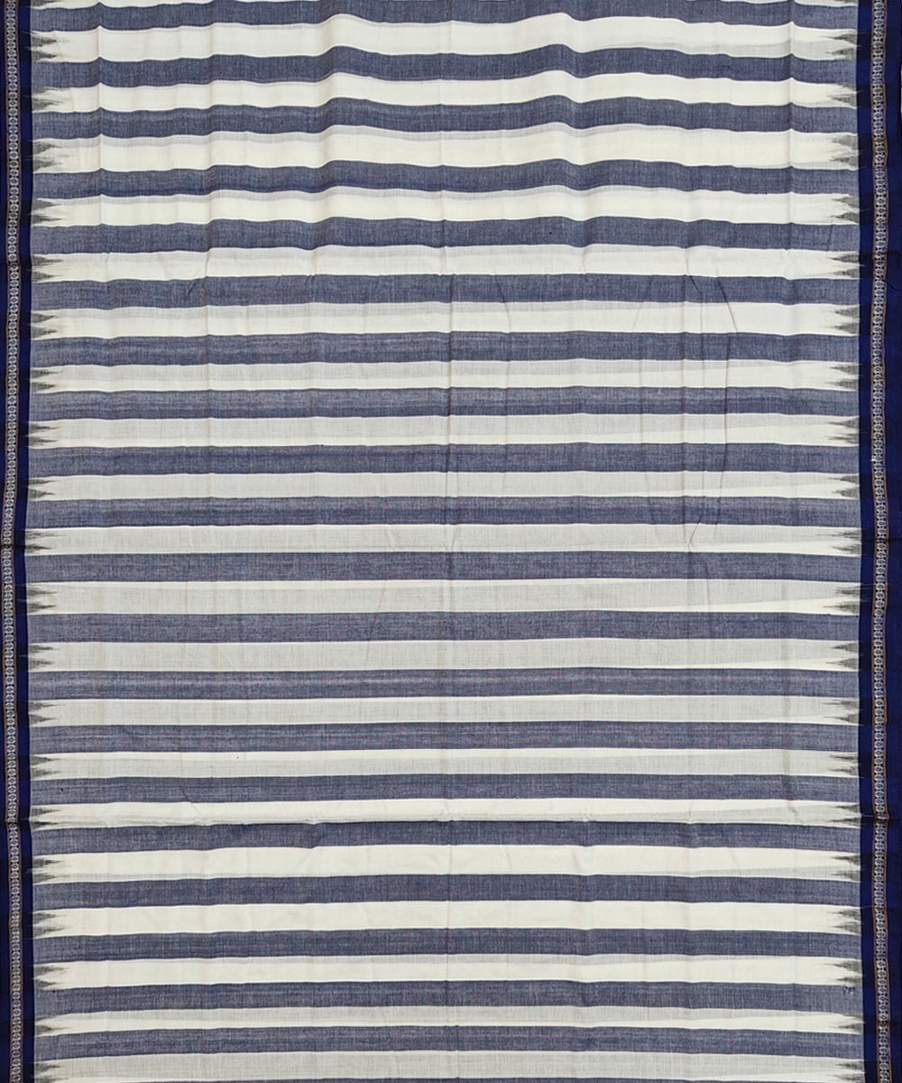 White Sambalpuri Handwoven Cotton Joda Image 3