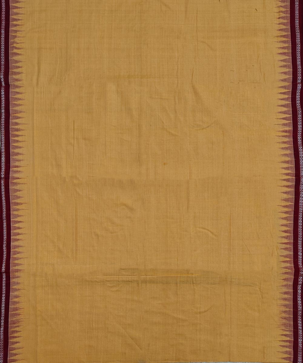 Yellow Maroon Sambalpuri Handwoven Cotton Joda Image 3