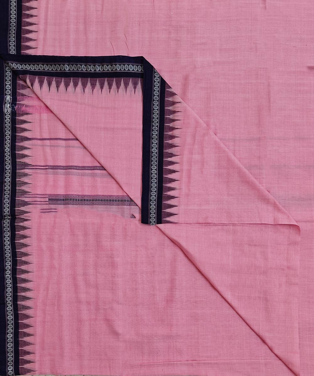 Pink Blue Sambalpuri Handwoven Cotton Joda Image 1