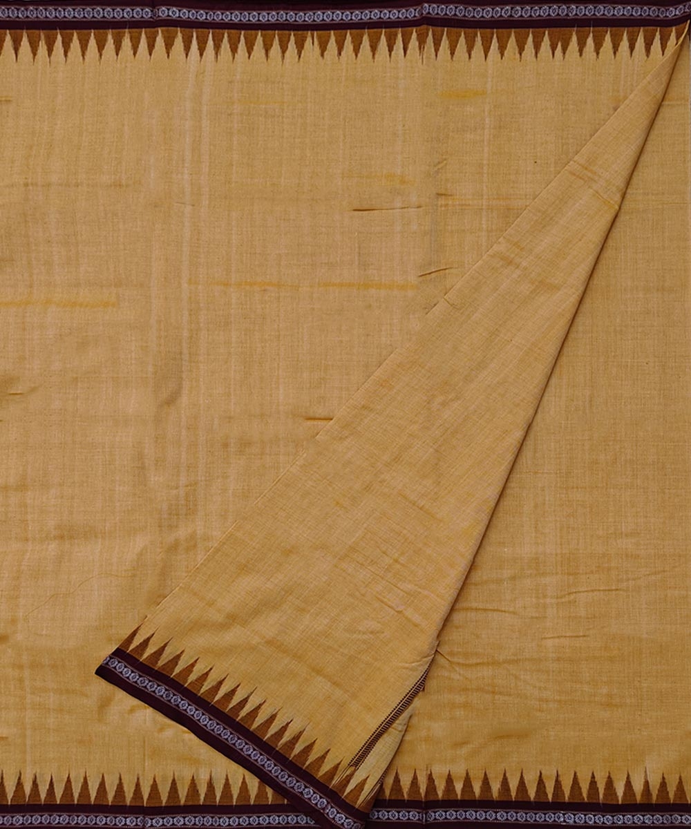 Yellow Maroon Sambalpuri Handwoven Cotton Joda Image 2