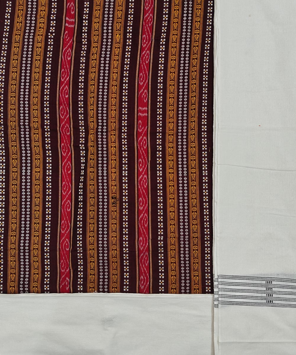 Coffee Sambalpuri Handwoven Ikat Suit Set Image 2