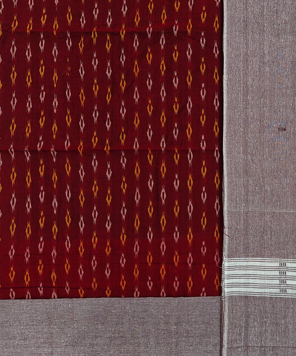 Maroon Sambalpuri Handwoven Ikat Suit Set Image 2