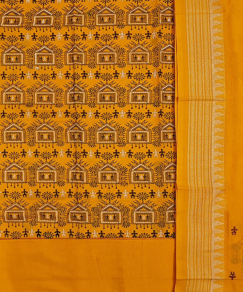 Yellow Sambalpuri Handwoven Ikat Suit Set Image 2