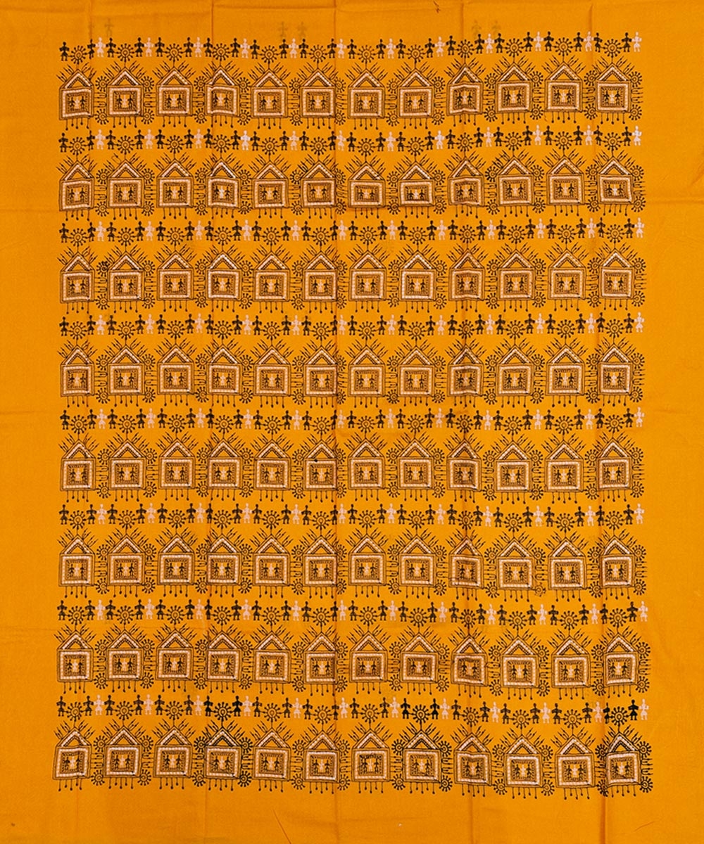 Yellow Sambalpuri Handwoven Ikat Suit Set Image 3