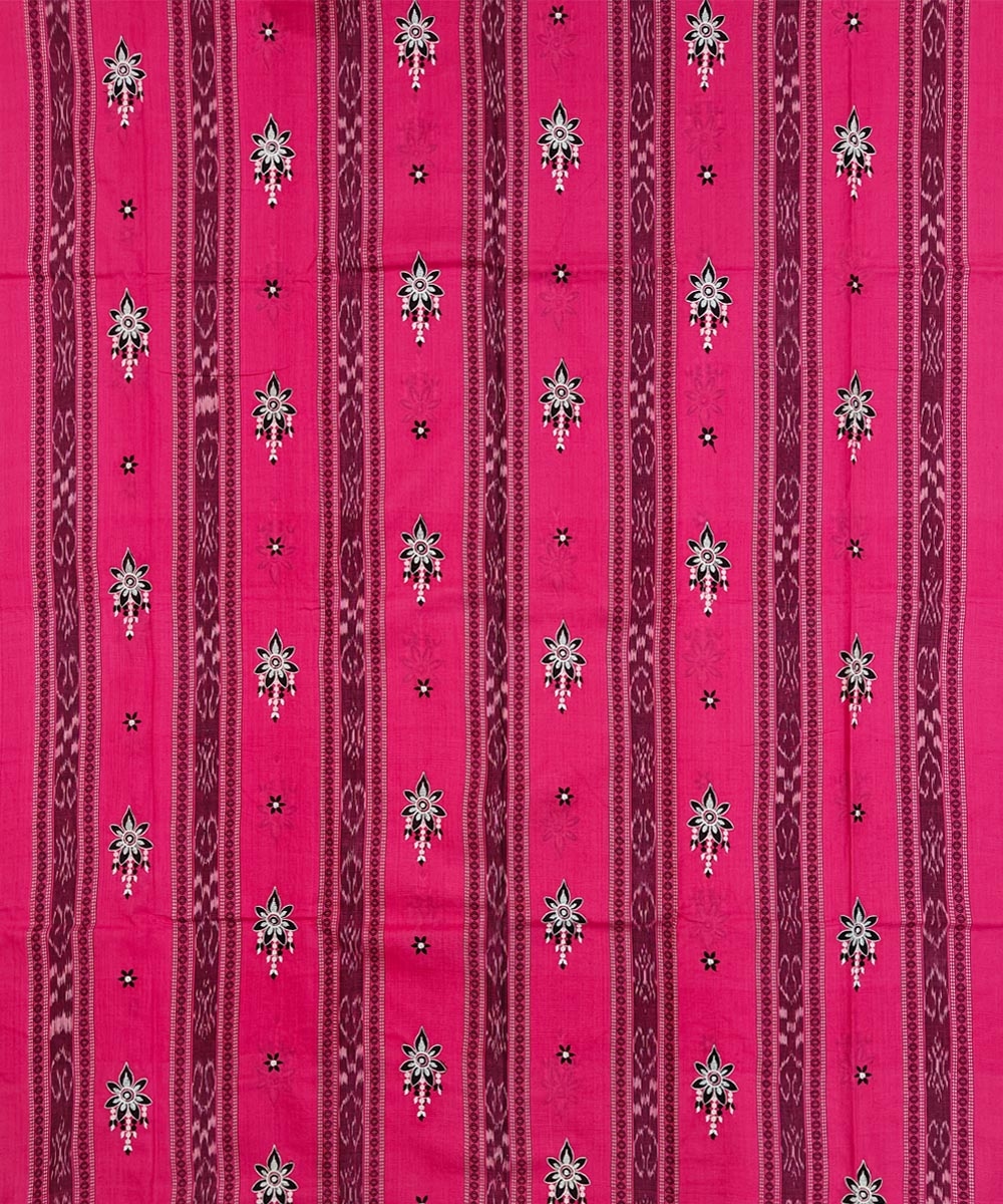 Pink Black Sambalpuri Handwoven Ikat Suit Set Image 3