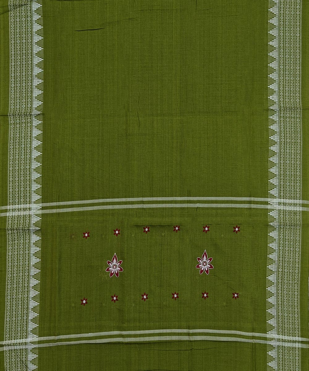 Olive Maroon Sambalpuri Handwoven Ikat Suit Set Image 4