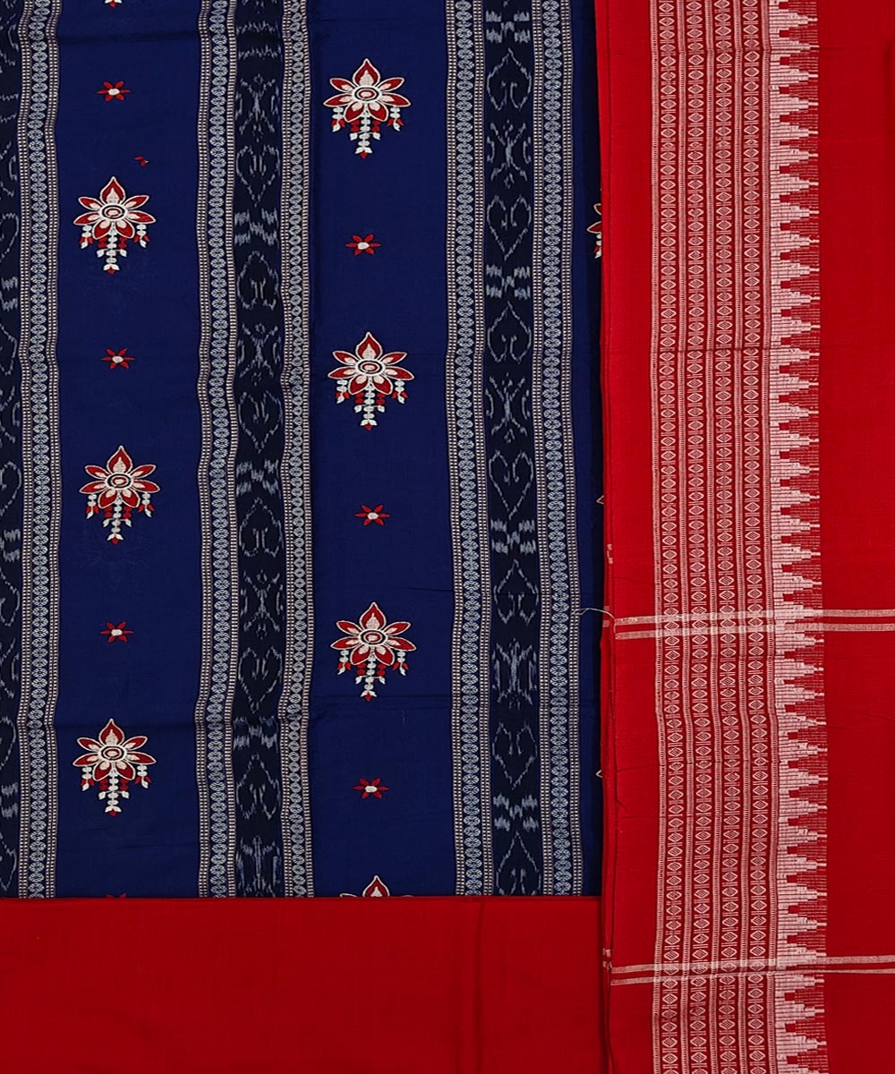 Blue Maroon Sambalpuri Handwoven Ikat Suit Set Image 2