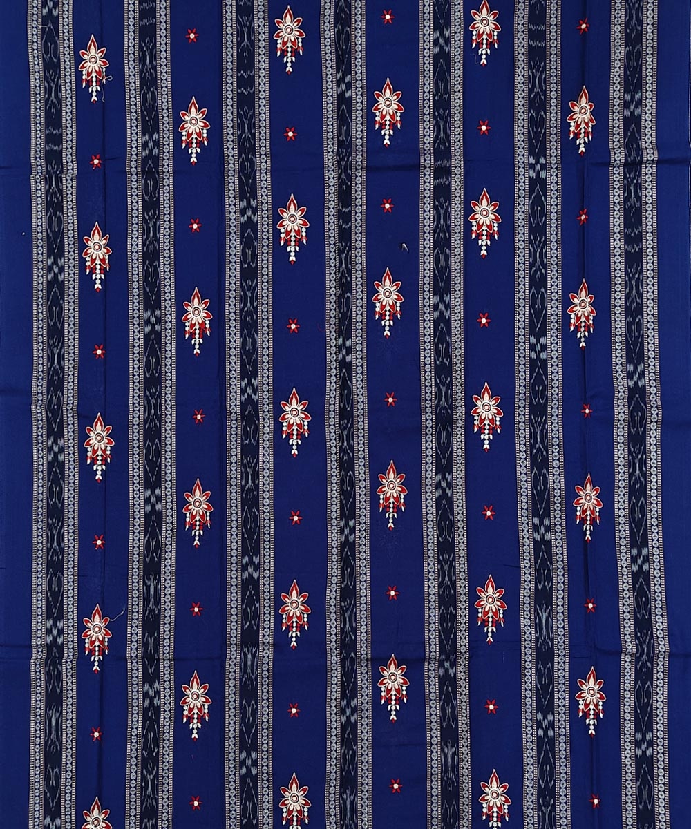 Blue Maroon Sambalpuri Handwoven Ikat Suit Set Image 3