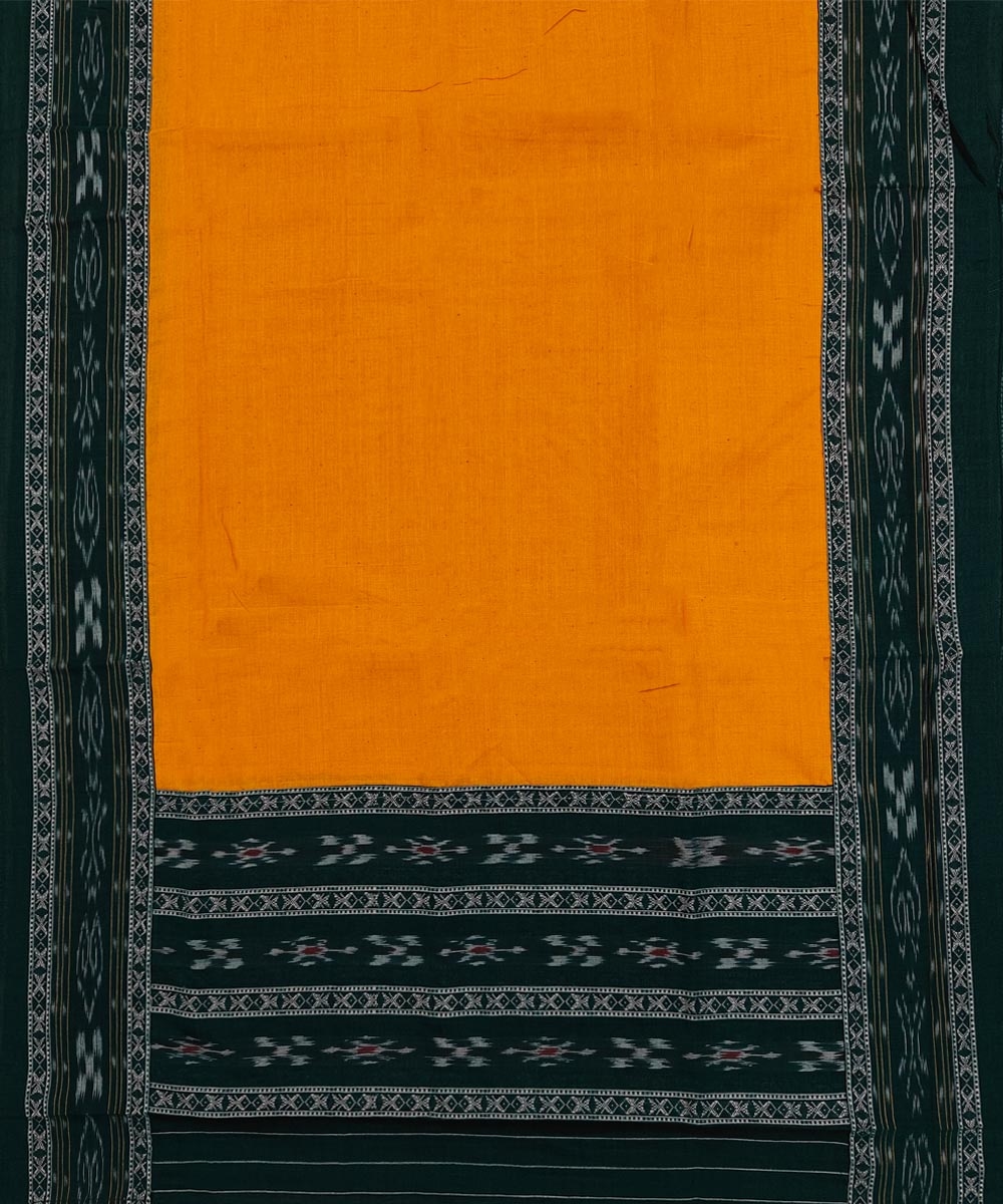 Green Yellow Sambalpuri Handwoven Ikat Suit Set Image 4