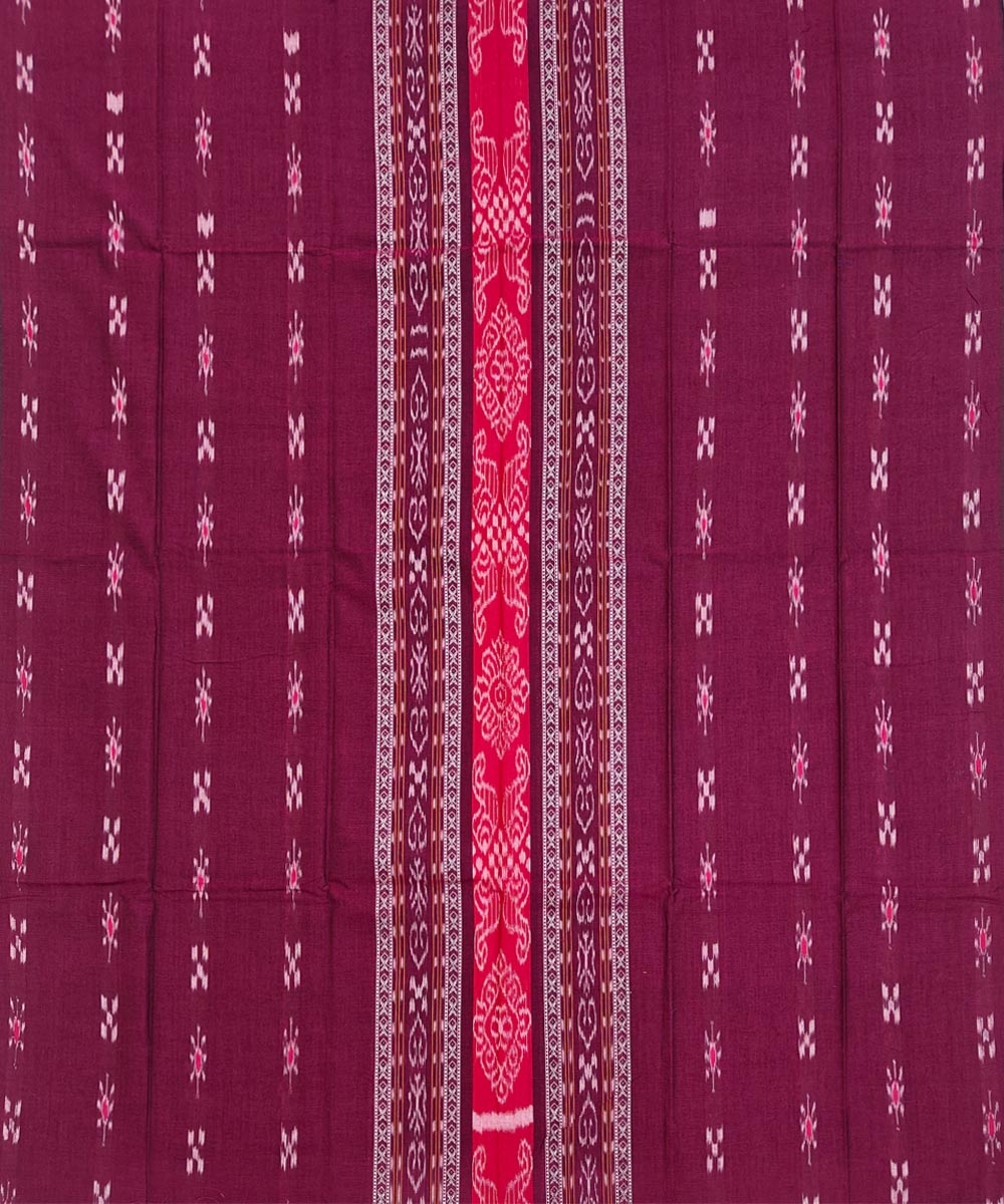 Purple Olive Sambalpuri Handwoven Ikat Suit Set Image 3