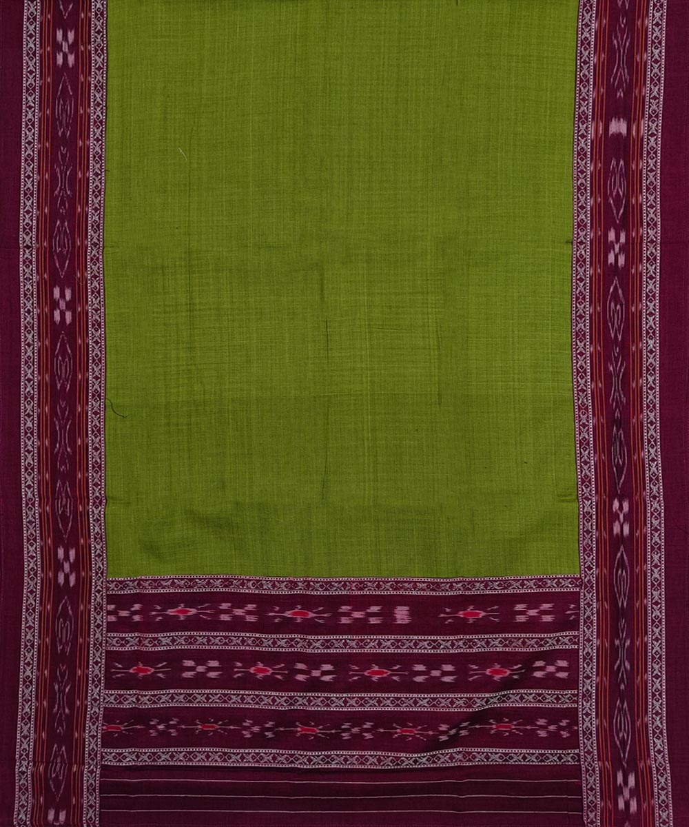 Purple Olive Sambalpuri Handwoven Ikat Suit Set Image 4