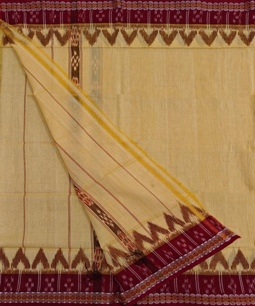 Yellow Red Sambalpuri Handwoven Cotton Gamuchha Image 2