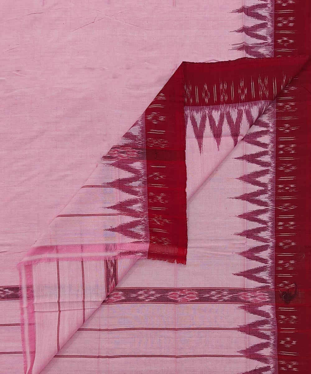 Pink Maroon Sambalpuri Handwoven Cotton Gamuchha Image 1