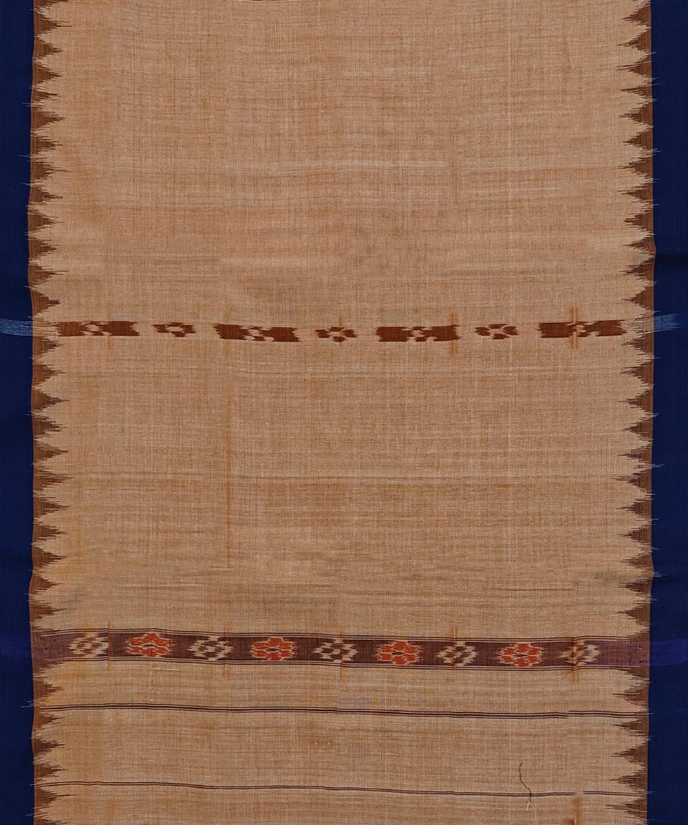 Brown Blue Sambalpuri Handwoven Cotton Gamuchha Image 3