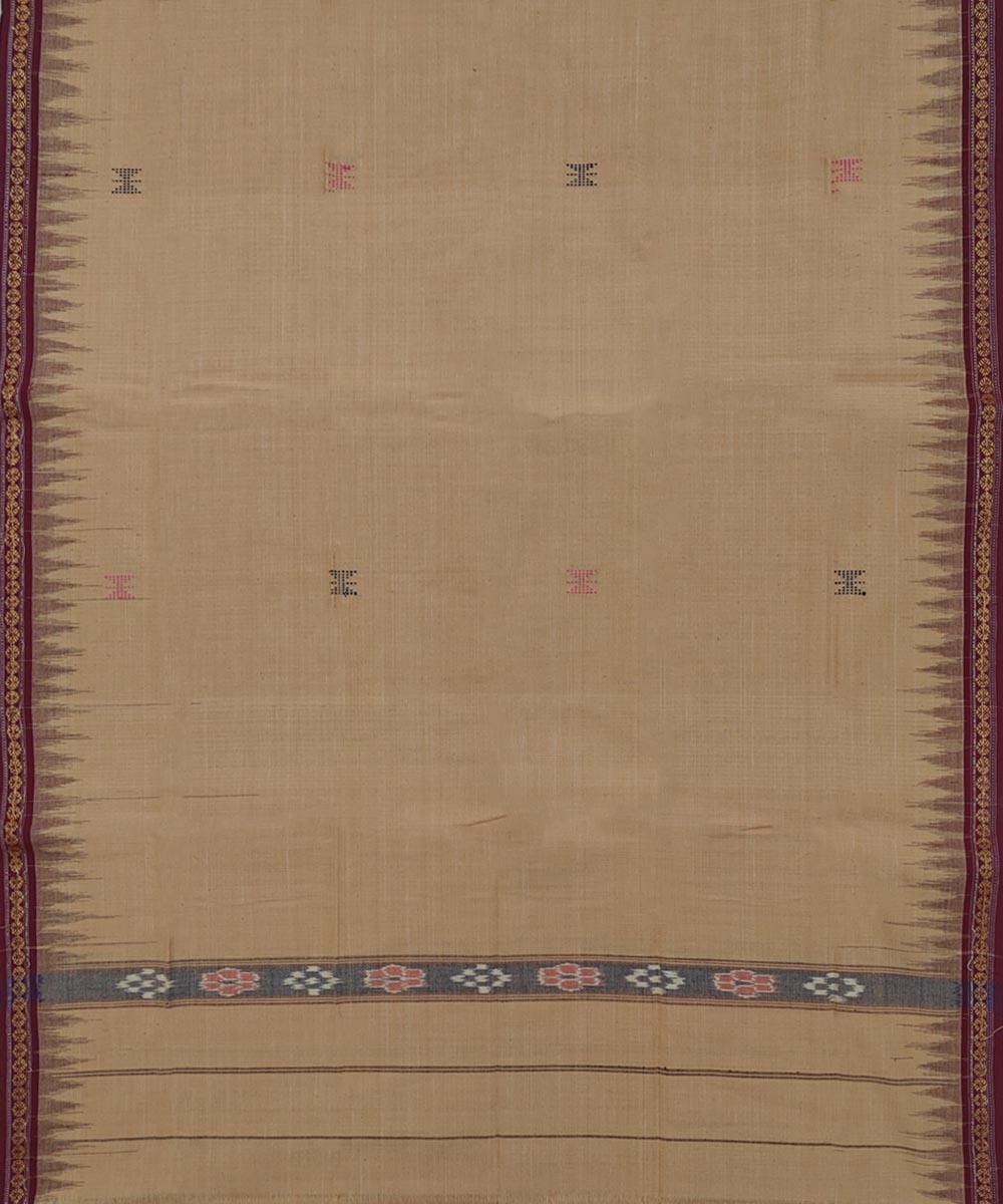 Brown Maroon Sambalpuri Handwoven Cotton Gamuchha Image 3