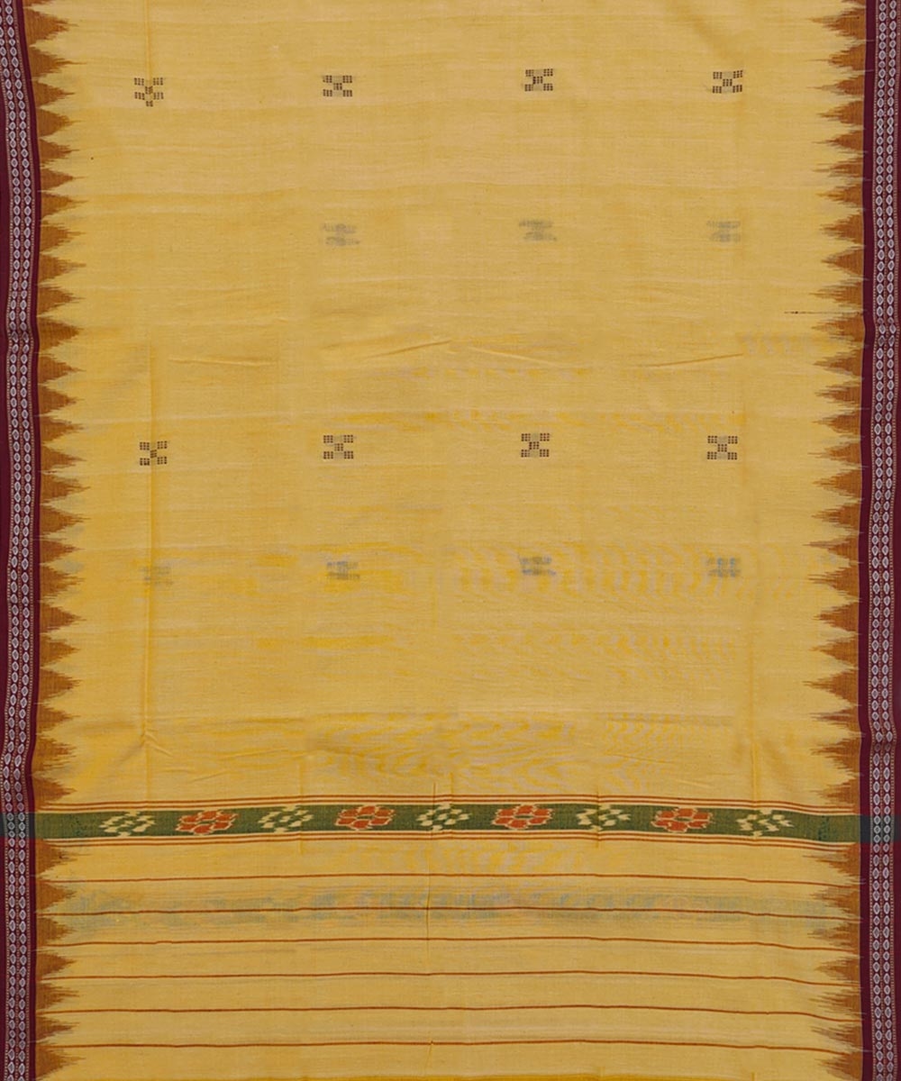 Yellow Maroon Sambalpuri Handwoven Cotton Gamuchha Image 3