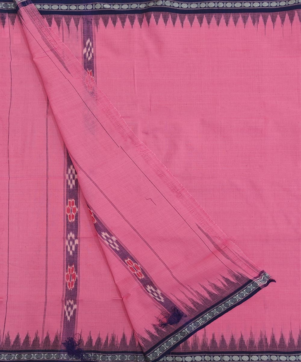 Pink Blue Sambalpuri Handwoven Cotton Gamuchha Image 2