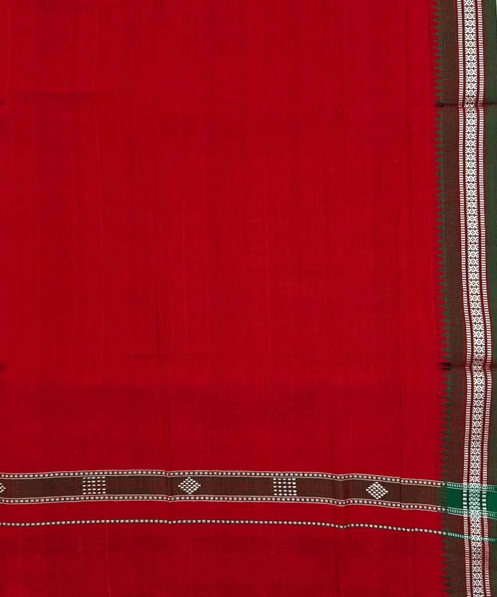 Red Green Sambalpuri Handwoven Cotton Gamuchha Image 4