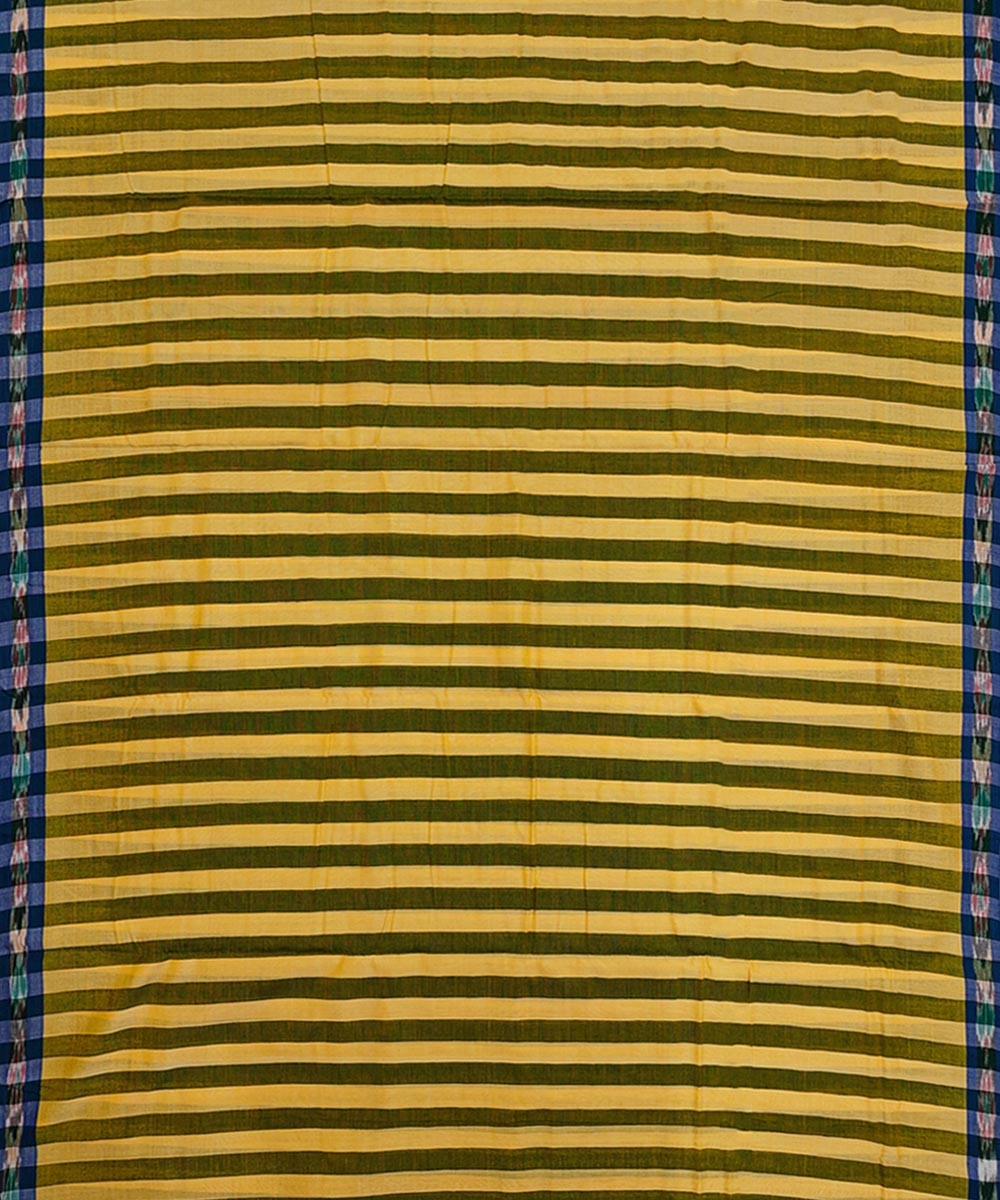 Yellow Blue Sambalpuri Handwoven Cotton Joda Image 3