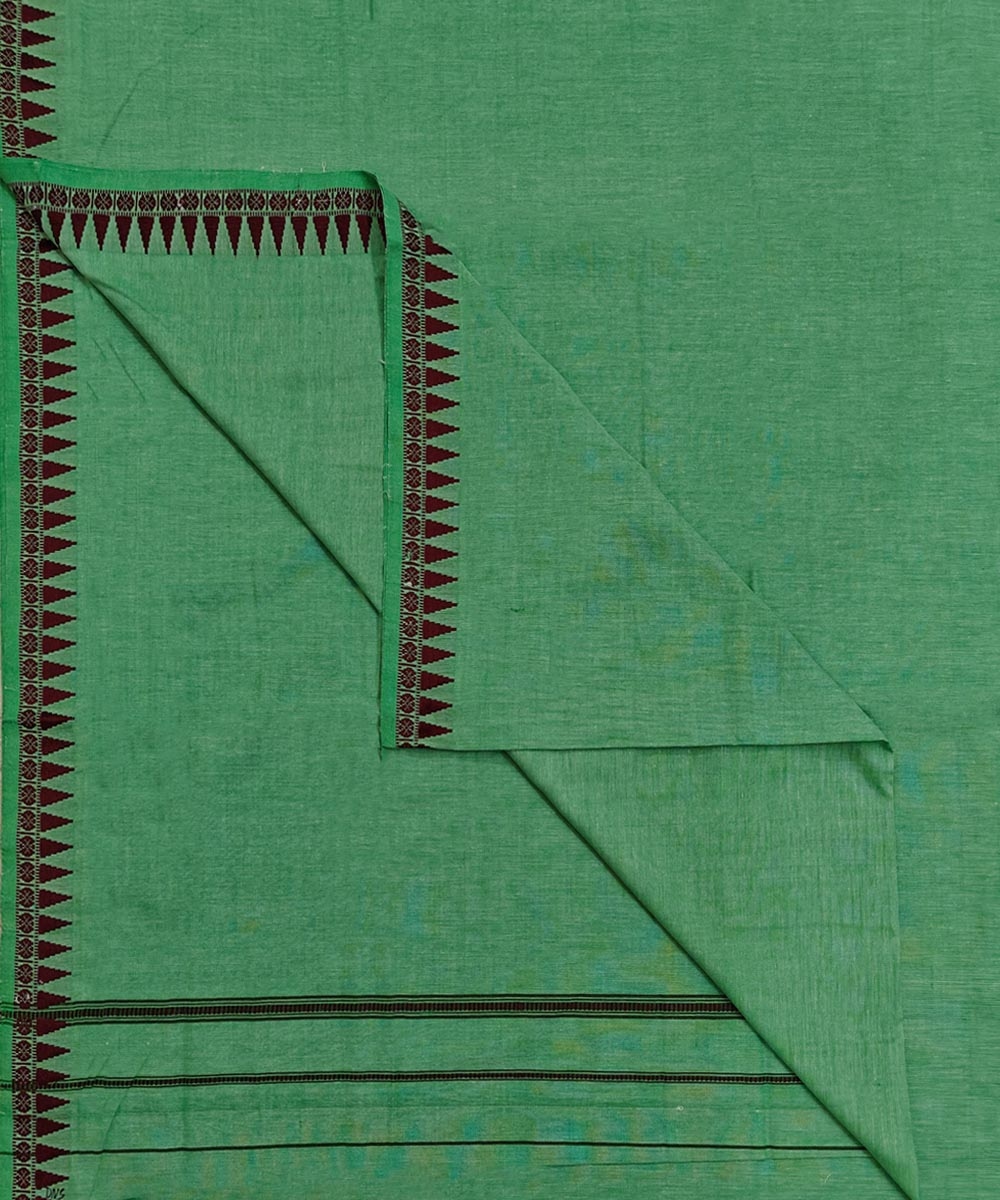 Green Sambalpuri Handwoven Cotton Joda Image 1