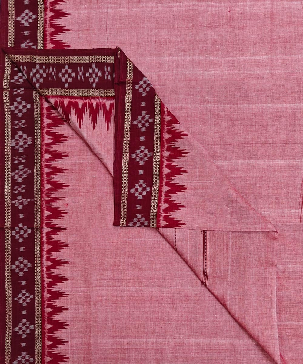 Maroon Sambalpuri Handwoven Cotton Joda Image 1