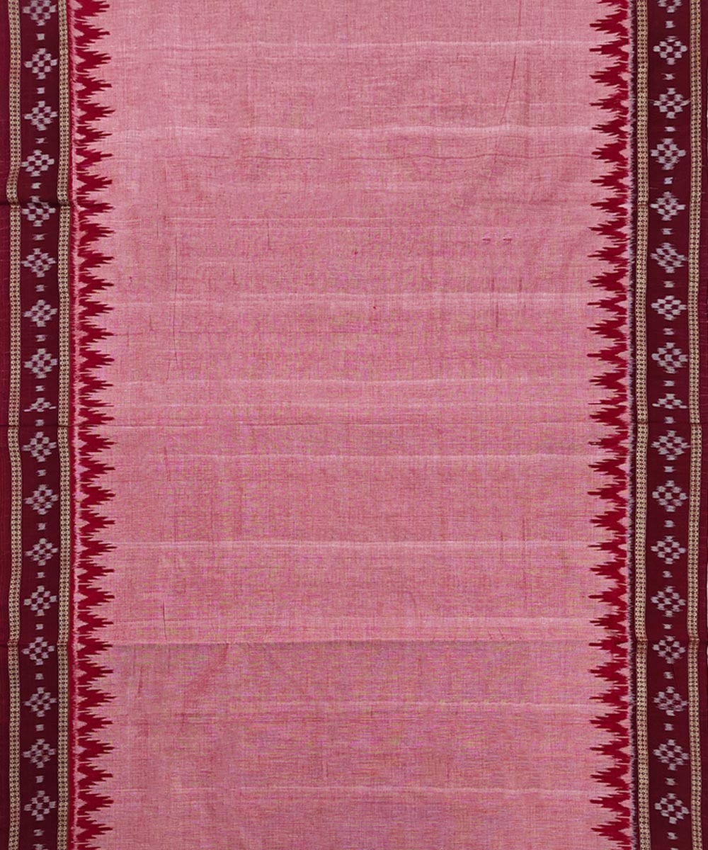 Maroon Sambalpuri Handwoven Cotton Joda Image 3